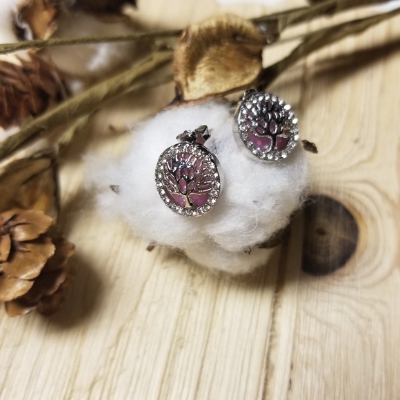 🌳🌳Beautiful Purple Fire Opal Earrings 🌳🌳 - Picture 2 of 10